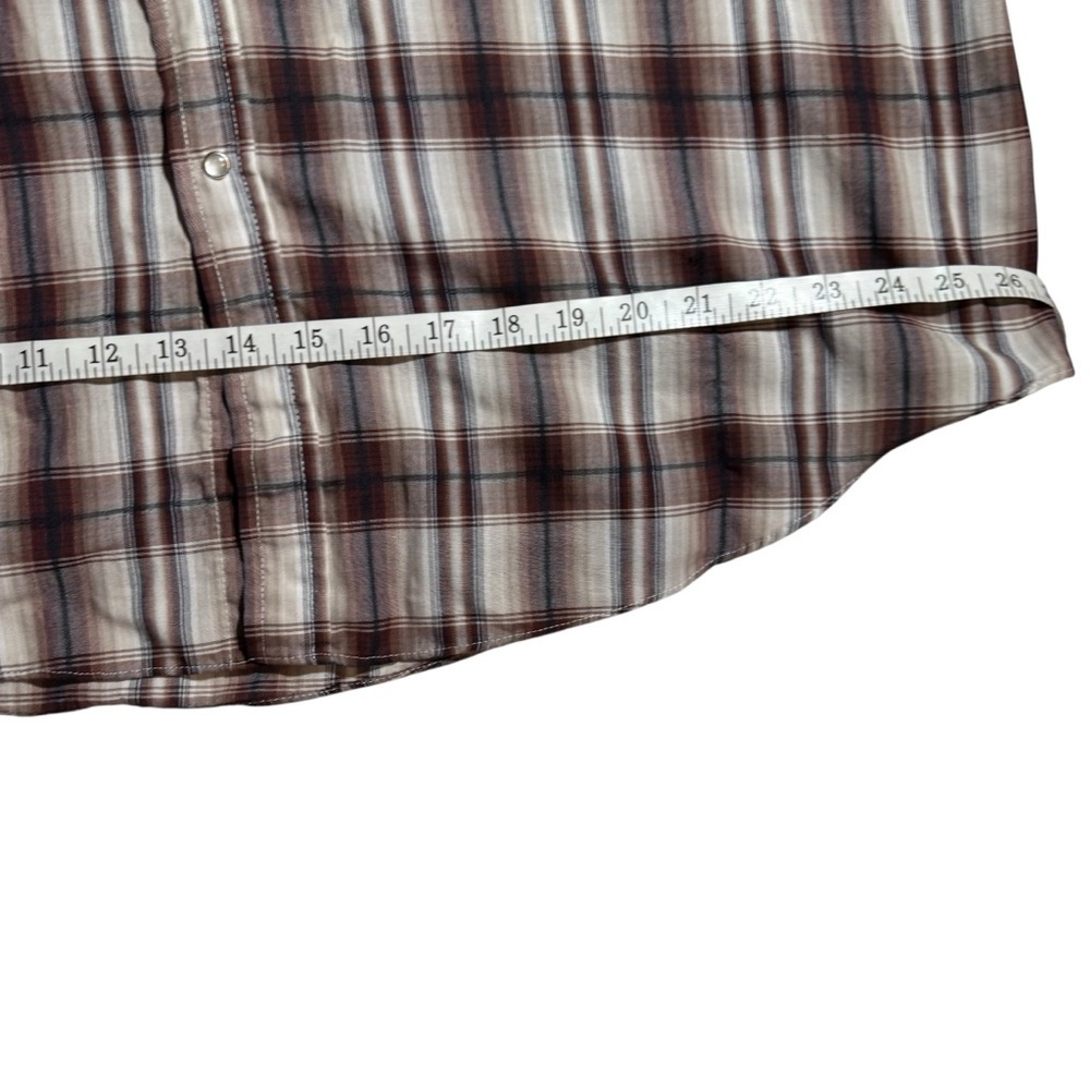Ely Cattleman Men’s Western Pearl Snap Casual Shirt Size XXL Brown/Cream Plaid - Picture 8 of 8